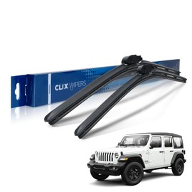 Clix Wipers - Wrangler (16"/16") OG Original Windshield Wiper Blades (All Wrangler Models), All-Weather Replacement Wipers - Complete Front Set of 2, Includes Quick Connect Clips (1997-2022)