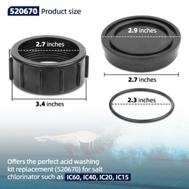 AR-PRO 520670 The Exact Acid Washing Kit Replacement | Compatible with All Pentair Intellichlor Salt Chlorinator Models| Made of Premium, Heavy Duty Plastic - Improving the Parts Lifespan by 50%