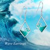 Wave Earrings Dangle S925 Sterling Silver Ocean Waves Stud Earrings