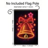 Saoplasa Christmas Garden Flag 12x18 Inch Double Sided Neon Bell