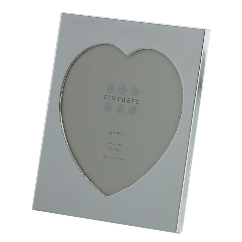 Sixtrees Romeo Heart Shaped silver plated photo frame for a