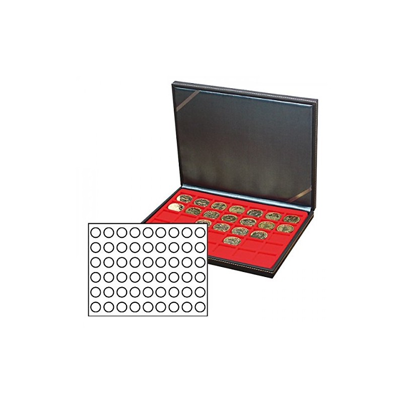 Lindner 2364-2154E NERA M coin case with a light red