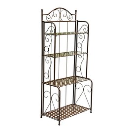 International Caravan 4-Tier Iron Indoor/Outdoor Bakers Rack (Bronze)