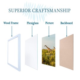 8.5x11 Picture Frame white Set of 3, Certificate Frame Poster and Photo frame, Horizontal and Vertical Formats for Wall or Tabletop, 8.5x11 Frame with Shatter Resistant Plexiglass, best gift