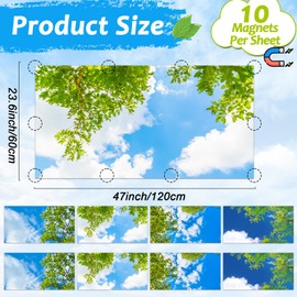 8 Pcs Fluorescent Light Covers with 80 Magnets Decorative for Classroom Ceiling Light 4 x 2 Feet Magnetic Light Covers Filter Easy Install for Office Hospitals & Home Drop Ceiling Supplies(Cloud Sky )