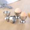 2 Pcs Silver Stainless Steel Egg Cups Holders Egg Tray
