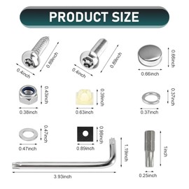 SLIMI 54 PCS License Plate Screws Kit, License Plate Mounting Hardware Kit, Anti-Theft Steel Tag Frame Fasteners, Universal Auto Fasteners for Most Cars, SUVs, Trucks (Silver)