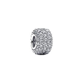 Lkwrideiny - Abalorio de plata de ley 925 para pulseras y collares, colgantes, abalorios, joyería de regalo para mujeres, Plata, Circonita cúbica