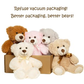 Quaakssi Teddy Bears Bulk 5 Packs Teddy Bear Stuffed Animal Plush Toys 5 Colors Gift for Kid Girlfriend,13.5 Inches Stuffed Bears for Christmas Valentine’s Day Birthday Wedding Party