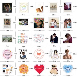 60 Pcs The Summer I Turned Pretty Classic TV Fashion Aesthetic Waterproof Vinyl Stickers for Kids Adults for Birthday Party Supplies Decoration Favors for Water Bottles Laptop Suitcase