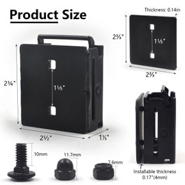 (4 Pack) E-Track Double Buckle Connector, Bolt-on Steel Trailer E Track Accessory Connector, Bolt-on Steel Cargo Securement for Trucks, Trailers, Vans and Enclosed Trailers