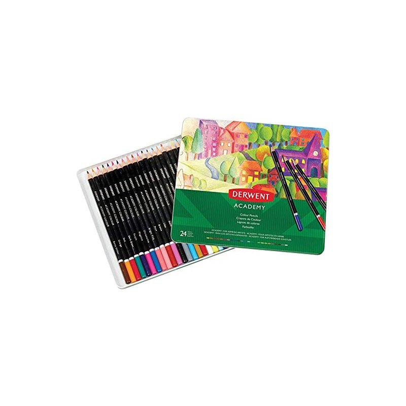 Derwent Academy Colouring Pencils Tin of 24