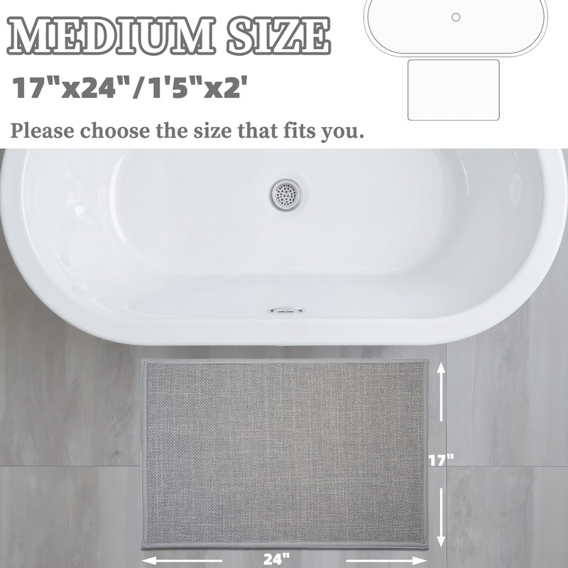 AevitasX Bathroom Rugs Non Slip Bath Mat with Rubber-Backing Braided