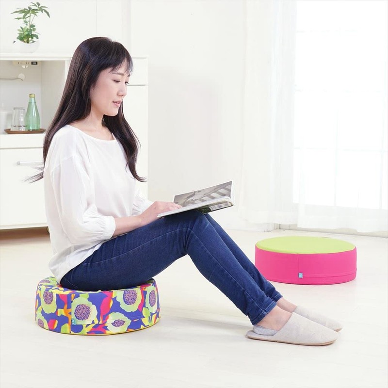 minimynimo Round 40 Nordic Green Blue Floor Cushion Cover (Graspop