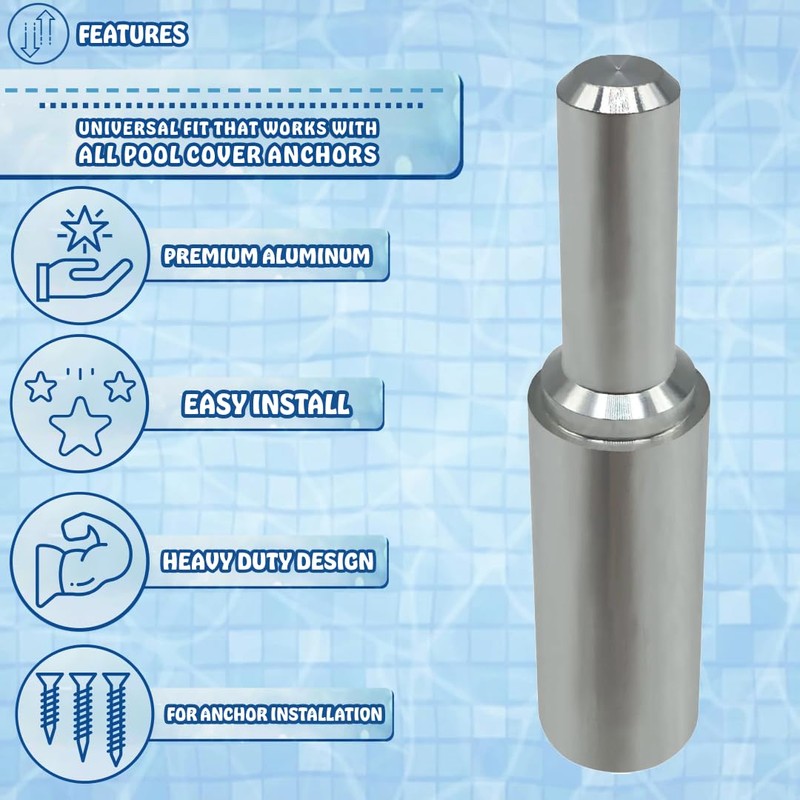 Poolzilla Aluminum Tamping Tool for Anchor Installation, Easy Pool Cover