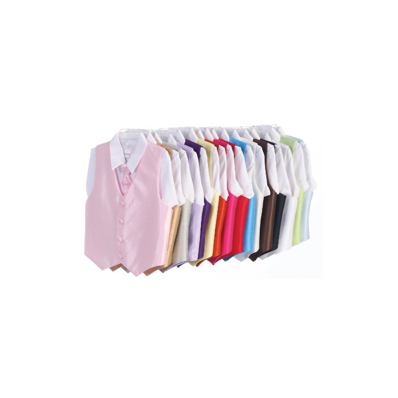 Vest and Clip On Baby Boy Necktie set - BROWN