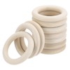 MECCANIXITY 30pcs 2.8" Unfinished Wooden Rings Smooth Natural Wood Macrame