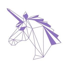 Crystal Unicorn Bust 12 inch Lavender Indoor Outdoor Vinyl Decal