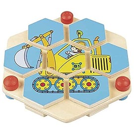 GOKI - Hexagonal Puzzle on Woodwork, Multi-Colour (57452)