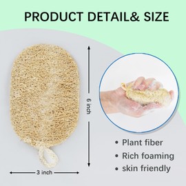 Primitive Ecology Natural Bilayer Loofah Exfoliating Sponge Biodegradable Loofa Body Scrubber Loofah Sponge Loofah Exfoliating Body Scrubber Organic Loofah Shower Luffa Sponges -(3 Pcs)