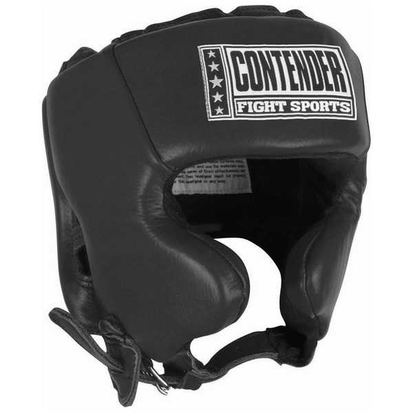 Contender Fight Sports Competition Boxing Headgear with Cheeks Black, X-Large