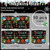 50 pcs Ugly Christmas Sweater Party Decorations Paper Napkins 6.5
