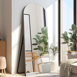 PexFix Full Length Mirror 65"x22" Sleek Arched-Top Floor Mirror Bedroom Dressing Mirror Arched Wall Mirror Standing Leaning Hanging (Sliver)