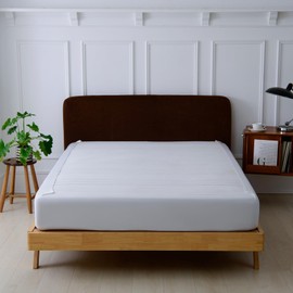 Stretchy Box Spring Cover King Size - Jersey Knit & Stretchy Wrap Around 4 Sides Bed Skirt for Hotel & Home, Wrinkle & Fading Resistant Fits King Size Beds, White