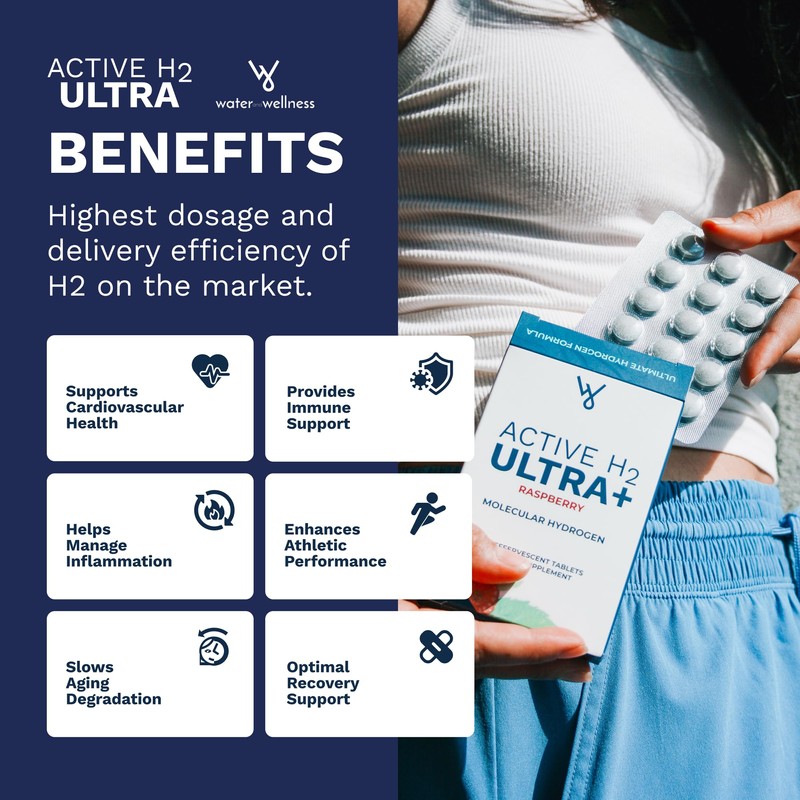 Active H2 Ultra+ Hydrogen Water Tablet, Natural Raspberry. Optimize Health,