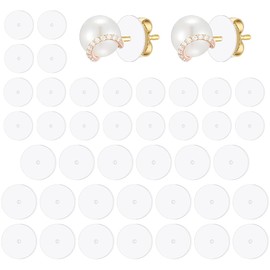 CPJJ Pack of 40 Game Disc, Wild Meat Ointment, Anti Game Disc, Earring Backs, Wild Meat Piercing, Plaster for Earrings Sport, 7 mm + 9 mm, White