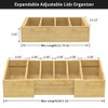 Retro Shaw Expandable Bamboo Food Container Lid Organizer for Cabinet,