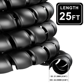 ANCIMOON Hydraulic Hose Protector, 3/4" OD x 25' Length Spiral Wrap