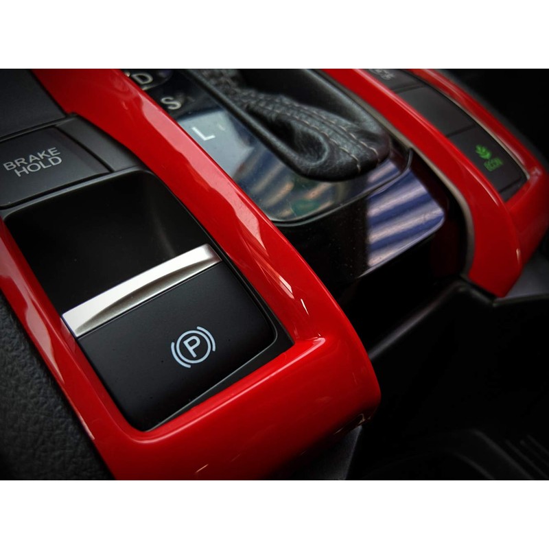 2Pcs ABS Red Interior Gear Shift Panel Frame Cover Decals