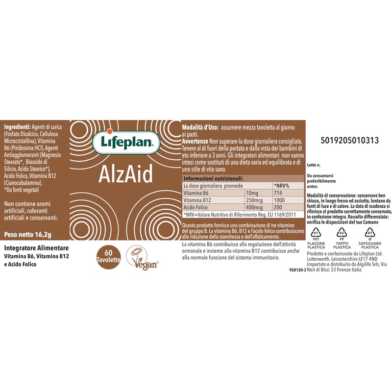 Lifeplan Alzaid 6-9-12 B complex 60 Tablets