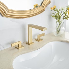 Brushed Golden Sink Faucet with Supply Hose - 6.37-in Height
