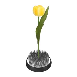 M METERXITY Flower Frog 2" Round Steel Flower Pins Flower Frog Holder Flower Arranger Fixed Tools W Rubber Base Floral Frog for Arrangements Vase/Plant Decoration/Home Decor [1.1cm Pins]