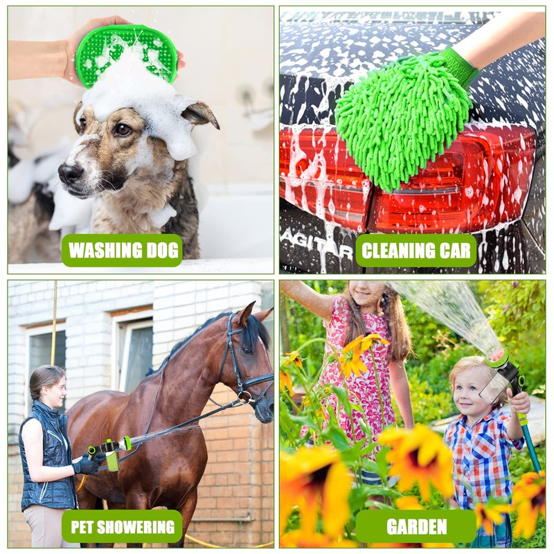 Dog Wash Hose Attachment Ergonomic Pet Wash Hose Spray Nozzle
