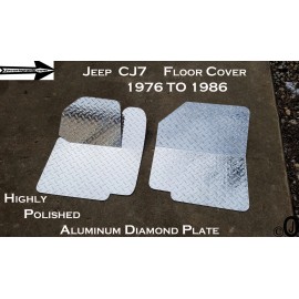 jocartsparts.com Fits Jeep CJ7 Highly Polished Aluminum Diamond Plate Front Floor Cover 1976-86