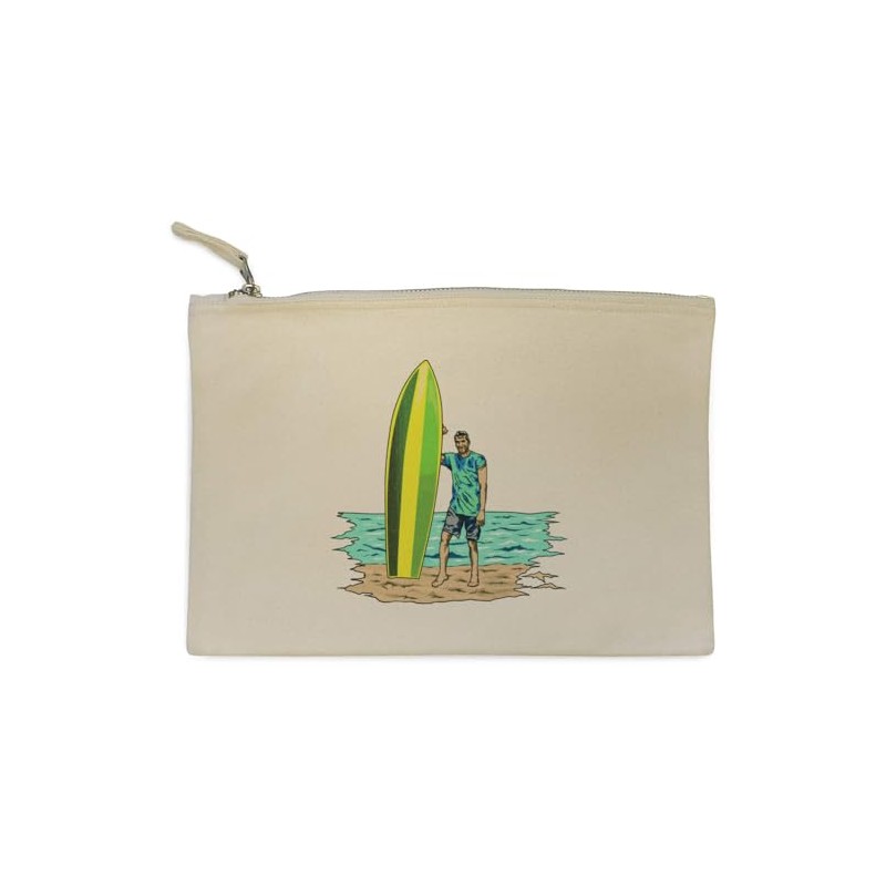 'Surf Man' Canvas Clutch Bag/Accessory Case (CL00036745)