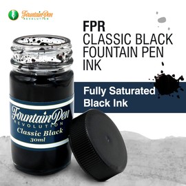 FPR Classic Black Fountain Pen Ink - 30 ml Saturated Black Ink Bottle for Smooth, Effortless Writing - Professional/Daily Use Refill Ink for Fountain Pens - Premium Stationery Supplies