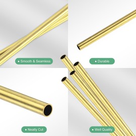 M METERXITY 4-Pack 300mm Brass Round Tube, 4mm OD 0.5mm Wall Thickness H62 Brass Seamless Tubing for Construction/Machining/DIY Crafting, Metal Straight Pipe [0.16x0.02x11.8IN]