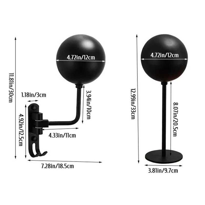 Helmet Holder 180 Degree Rotation Helmet Rack with 2 Hooks