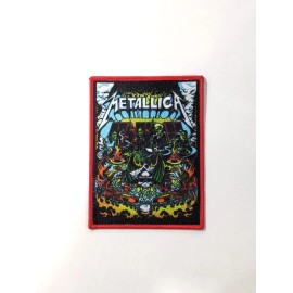 METALLICA " Pinball " DIRTY DONNY Premium Woven Patch Heavy Metal Emblem Badge - RED