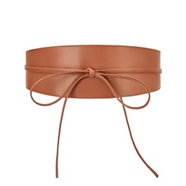 VICTORIA HYDE Women's Waist Belt Wide Wrap Belt Lace Up Waist Belt Tie Belt, brown