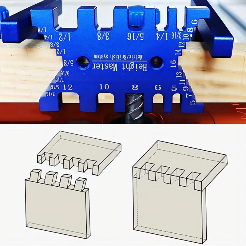 KETIPED High Precision Aluminum Dovetail Jig Metric and Imperial Tenon