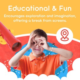 Kids Children's Toy Telescope perfect for Climbing Frames, Tree House Play Dens Play House Garden Fun (Red)