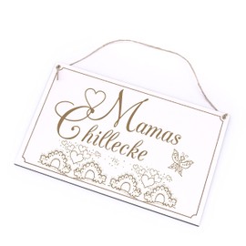 Dekolando Mama Sign - Mamas Chillecke - Wooden Sign Decorative Sign 26 x 16 cm