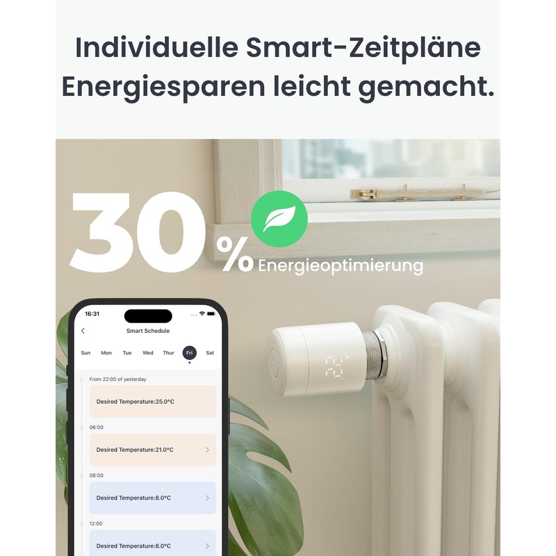 SwitchBot Smart Radiator Thermostat, Bluetooth Thermostat with App Scattering &