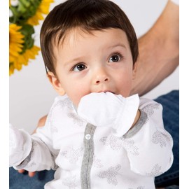 Burt's Bees Baby Girls Mittens, No-scratch Mitts, 100% Organic Cotton, Set Of 3 Gloves, Cloud