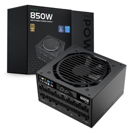 Vetroo 850W Power Supply Dual PCIe 5.1 ATX 3.1 Ready, 80 Plus Gold Full Modular, Quiet Operation with 120mm FDB Fan, 10-Year Warranty - Black